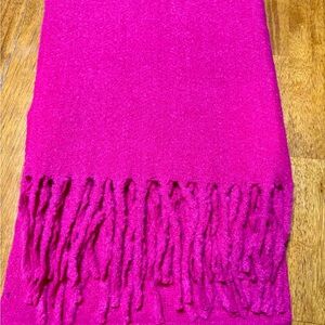Fuchsia Wrap  Scarf with Fringe- Soft and Warm